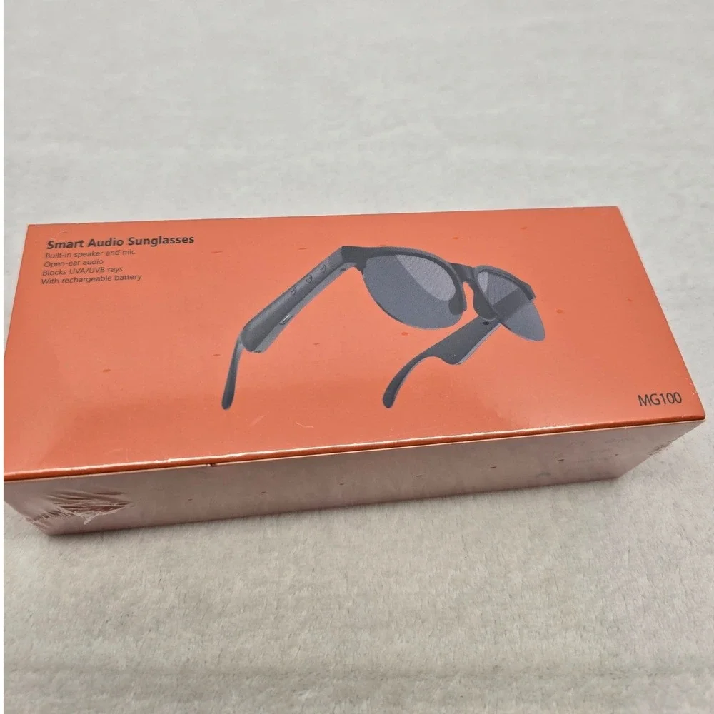 MG100 Smart Audio Sunglasses Bluetooth Wireless Open Ear Speaker Black NIB